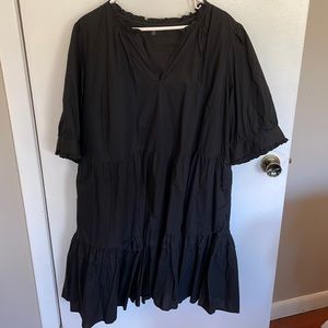 Jcrew black tiered dress